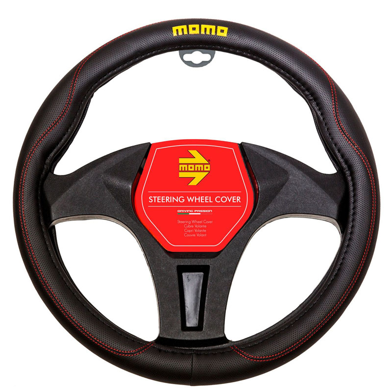 FORRO DE VOLANTE MOMO SWC011BR NEGRO/ROJO