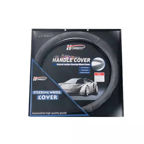 FORRO VOLANTE B069 BK-M CUERO NEGRO HOMGS