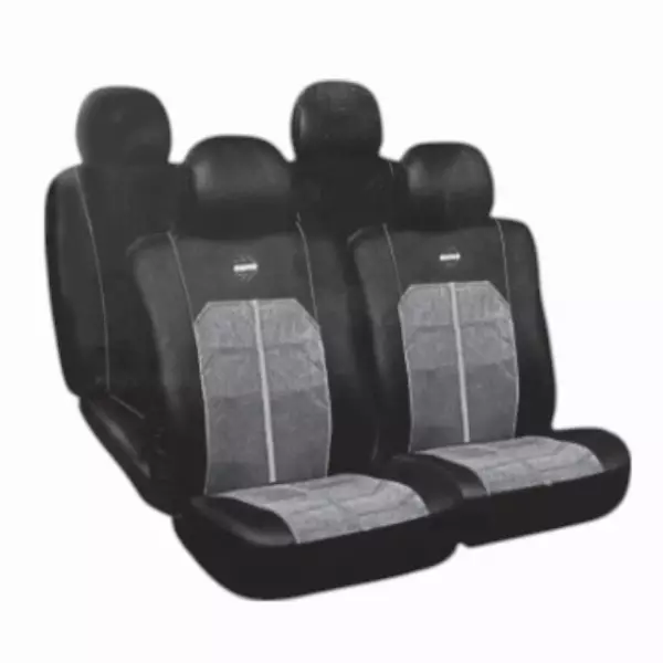 Funda de Asiento Momo SC015BG 10pcs Negro/Gris Cuerina